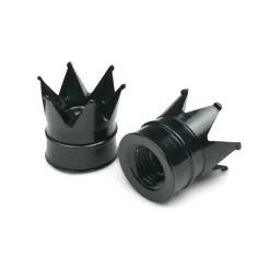 Crown Black - Motorcycle Valve Caps^Moto Loot Online
