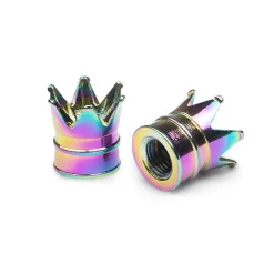 Crown Oil Slick - Motorcycle Valve Caps^Moto Loot Outlet
