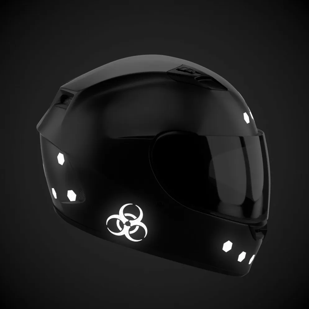Glowrider Reflective Helmet Sticker - Hazard Edition^Moto Loot