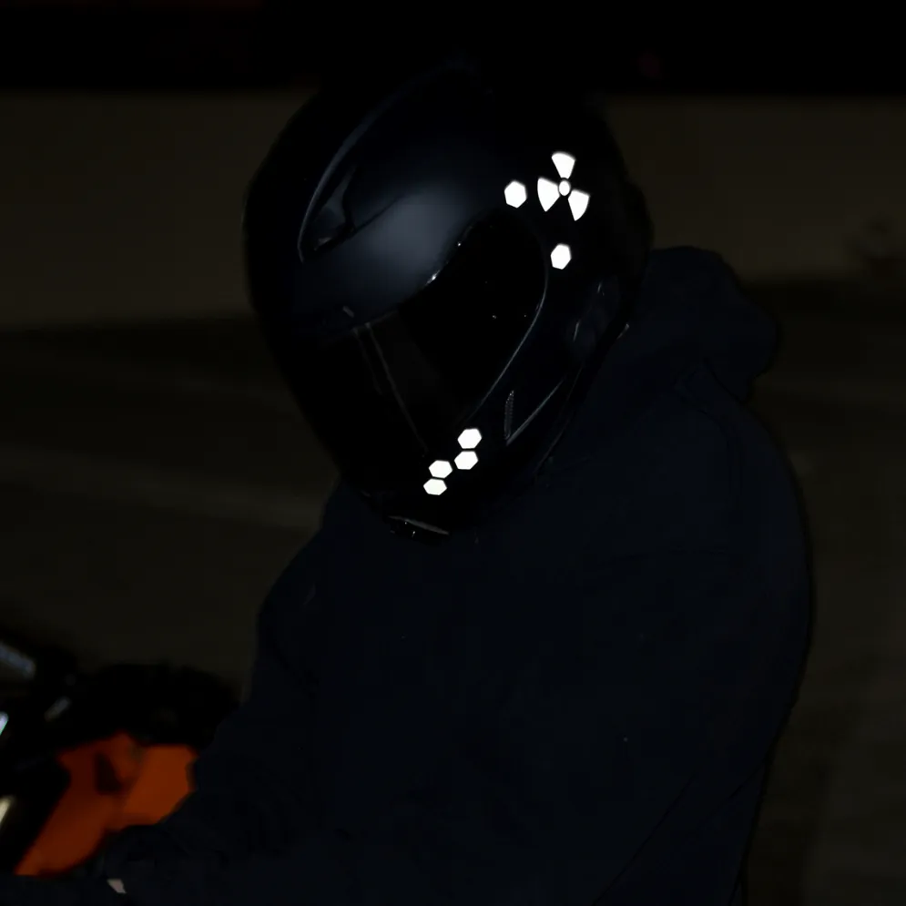 Glowrider Reflective Helmet Sticker - Hazard Edition^Moto Loot