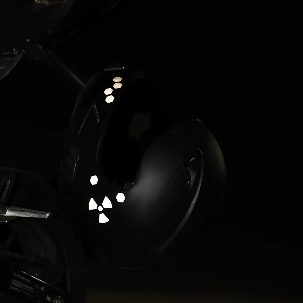 Glowrider Reflective Helmet Sticker - Hazard Edition^Moto Loot