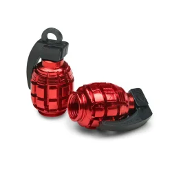 Grenade Red - Motorcycle Valve Caps^Moto Loot Best
