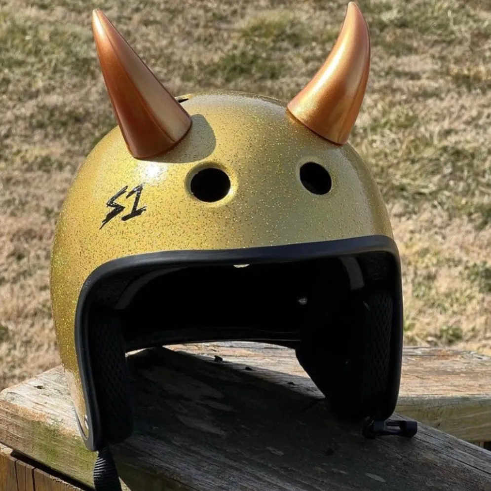 Large Horns Gold - Motorcycle Helmet Accessory^Moto Loot Outlet