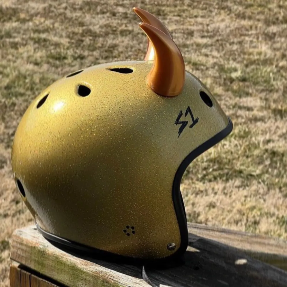 Large Horns Gold - Motorcycle Helmet Accessory^Moto Loot Outlet