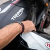 Leather And Steel - Double Cord Black And Red Bracelet^Moto Loot Online