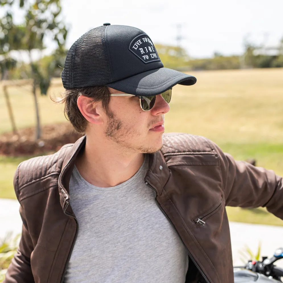Live To Ride - Motorcycle Trucker Hat^Moto Loot New