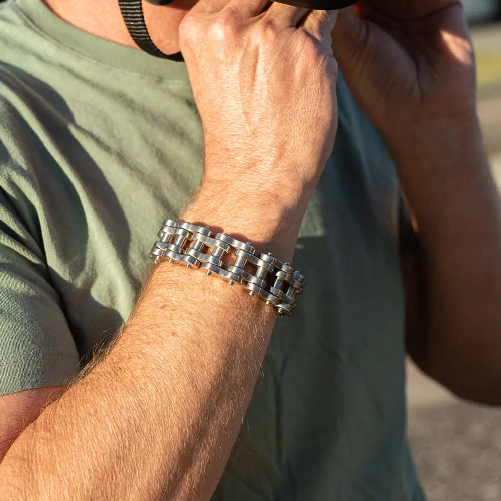 Motorcycle Chain Bracelet - Steel Finish^Moto Loot Sale
