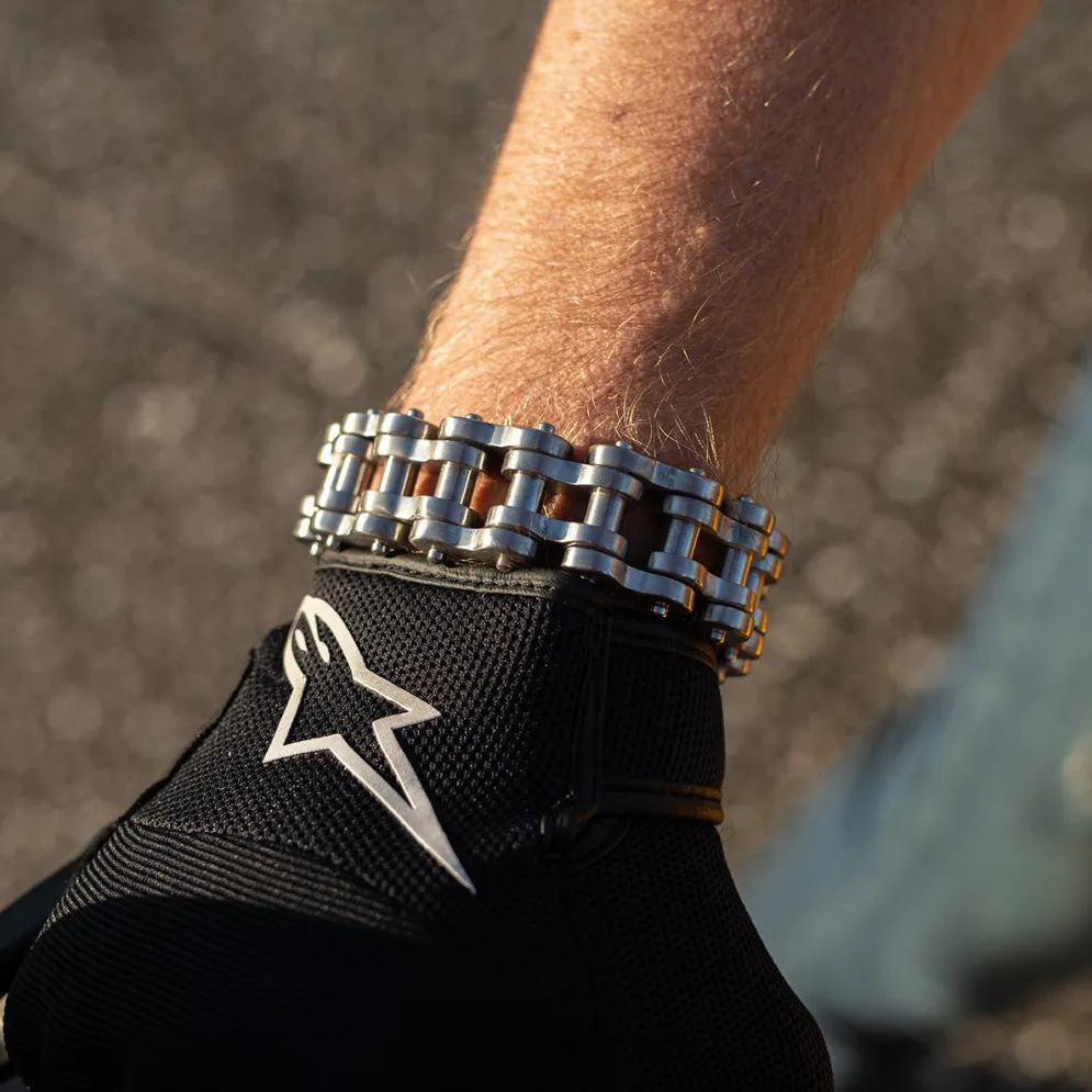 Motorcycle Chain Bracelet - Steel Finish^Moto Loot Sale