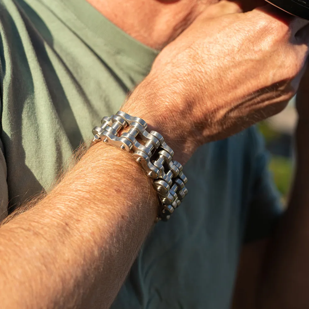 Motorcycle Chain Bracelet - Steel Finish^Moto Loot Sale