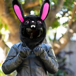 Motorcycle Helmet Cover - Black & Pink Bunny^Moto Loot Discount