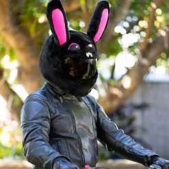 Motorcycle Helmet Cover - Black & Pink Bunny^Moto Loot Discount