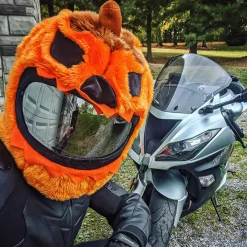 Motorcycle Helmet Cover - Evil Pumpkin^Moto Loot