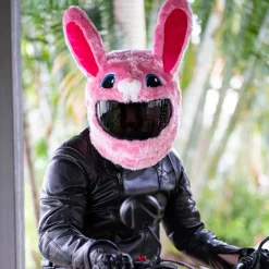 Motorcycle Helmet Cover - Pink Bunny^Moto Loot New