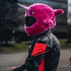 Motorcycle Helmet Cover - Pink Narwhal^Moto Loot Online