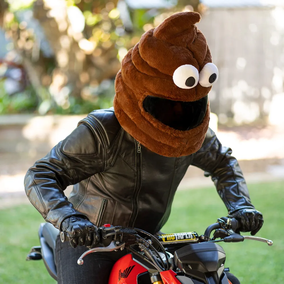 Motorcycle Helmet Cover - Poop Emoji^Moto Loot Outlet