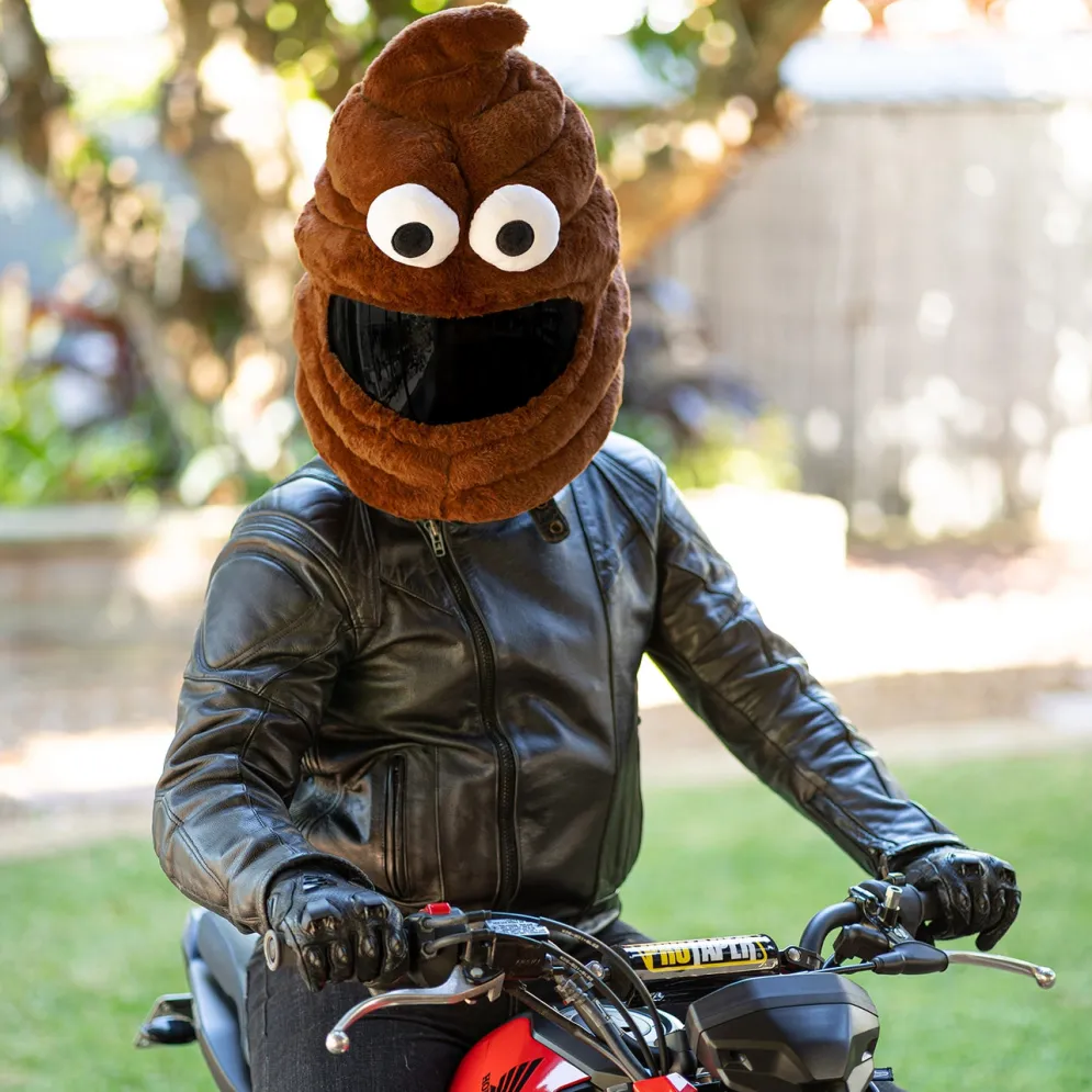 Motorcycle Helmet Cover - Poop Emoji^Moto Loot Outlet