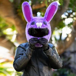 Motorcycle Helmet Cover - Purple Bunny^Moto Loot Clearance