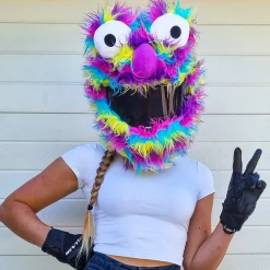 Motorcycle Helmet Cover - Rainbow Long Fur^Moto Loot Discount