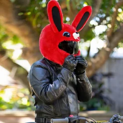 Motorcycle Helmet Cover - Red Bunny^Moto Loot Sale