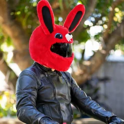 Motorcycle Helmet Cover - Red Bunny^Moto Loot Sale