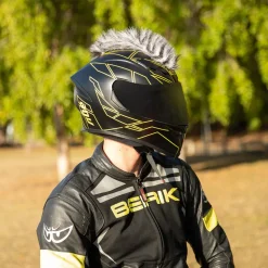 Motorcycle Helmet Mohawk - Black And White^Moto Loot Online