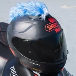 Motorcycle Helmet Mohawk - Blue And White^Moto Loot Sale
