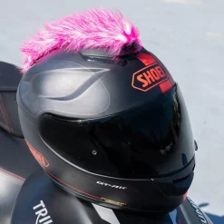 Motorcycle Helmet Mohawk - Pink And White^Moto Loot New