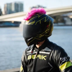 Motorcycle Helmet Mohawk - Pink And White^Moto Loot New
