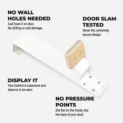 Motorcycle Helmet Rack (Over Door) by - White^Moto Loot Discount