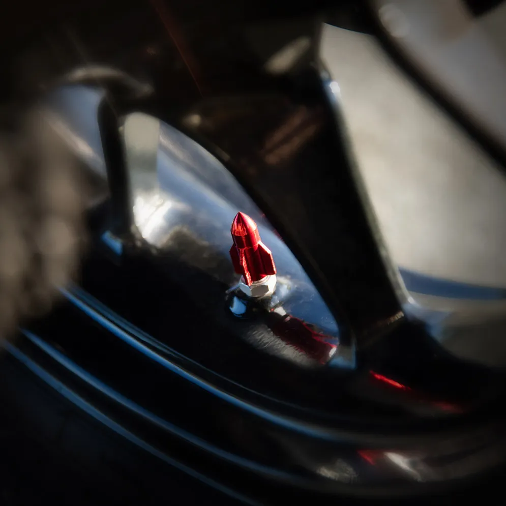 Rocket Red - Motorcycle Valve Caps^Moto Loot New