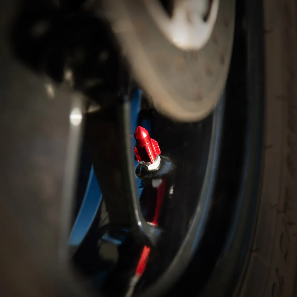 Rocket Red - Motorcycle Valve Caps^Moto Loot New