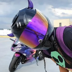 Small Horns Purple - Motorcycle Helmet Accessory^Moto Loot Hot