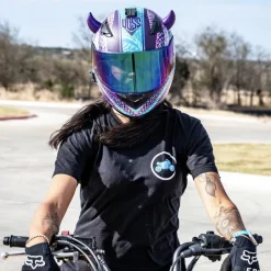 Small Horns Purple - Motorcycle Helmet Accessory^Moto Loot Hot