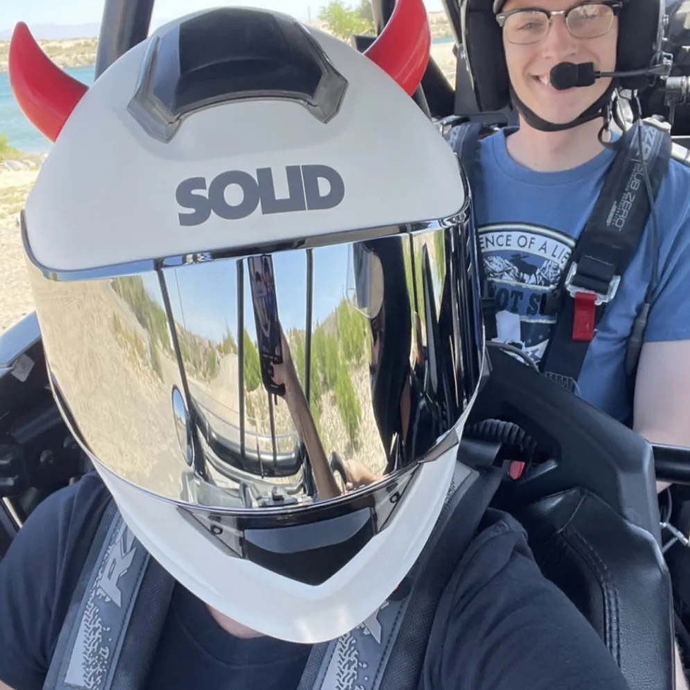 Small Horns Red - Motorcycle Helmet Accessory^Moto Loot Clearance