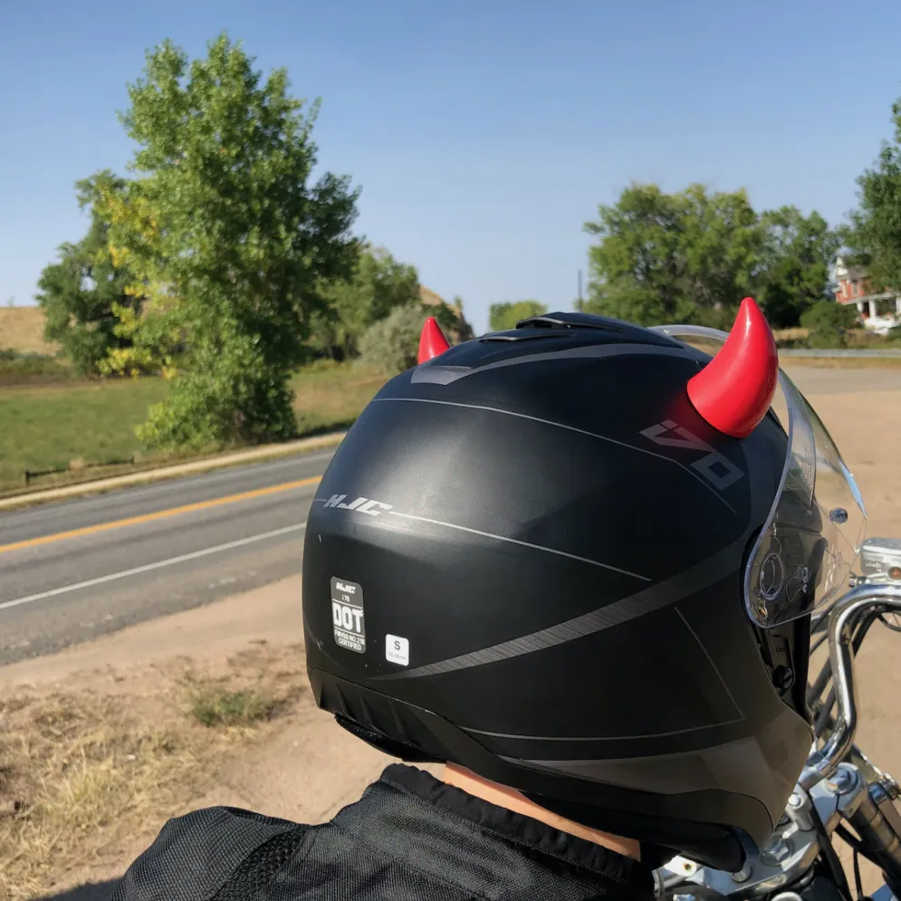 Small Horns Red - Motorcycle Helmet Accessory^Moto Loot Clearance