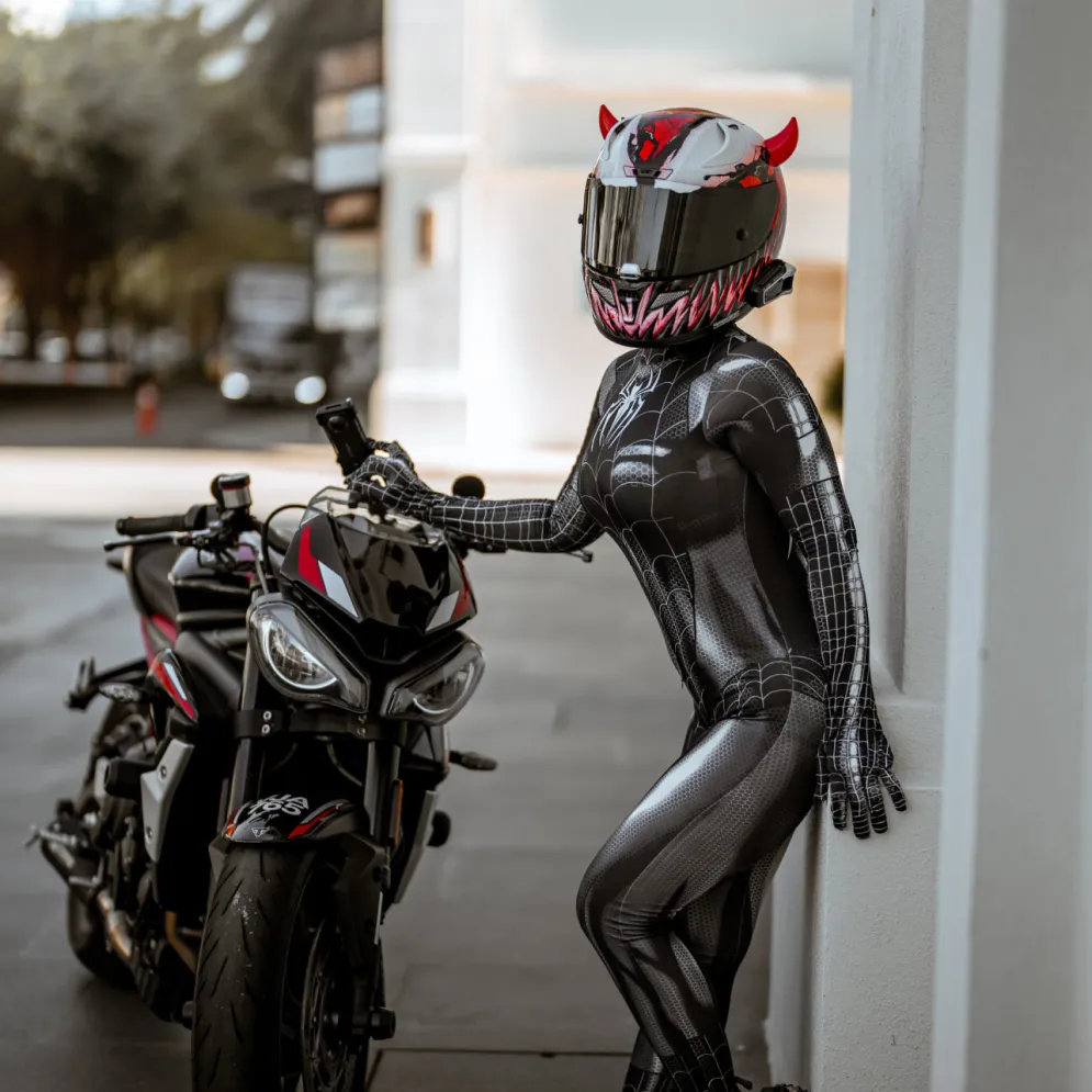 Small Horns Red - Motorcycle Helmet Accessory^Moto Loot Clearance