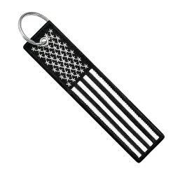 Usa Flag Black And White - Motorcycle Keychain^Moto Loot Sale