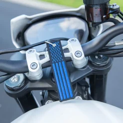 Usa Flag Blue And Black - Motorcycle Keychain^Moto Loot Sale